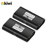 Adaptateur coupleur USB-C vers USB-C femelle-femelle en gros, charge rapide PD3.1 240W, sortie CA pour ordinateur portable, téléphone, tablette PC