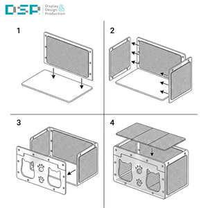 DSP Vietnam Factory Custom Modern DIY Assembly Acrylic Pet Crate <b>Cat</b> Cage Built-in <b>Cat</b> Scratcher Pet House - Product Image 3