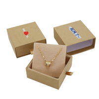 Boîte à bijoux rigide en papier kraft écologique imperméable avec logo personnalisé en gros, doublure en éponge pour bagues, boucles d'oreilles, colliers