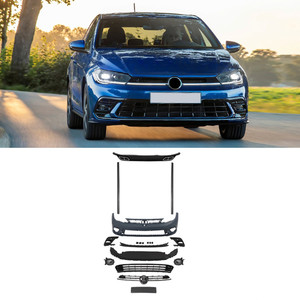 Juego Completo de Difusor de Faldones Laterales y Parachoques Delantero para <span class=keywords><strong>Volkswagen</strong></span> <span class=keywords><strong>Polo</strong></span> 6.5 <span class=keywords><strong>2022</strong></span>+ Estándar/<span class=keywords><strong>GTI</strong></span>/R-Line, Actualización al Estilo VW <span class=keywords><strong>Polo</strong></span> 6.5R-Line - Product Image 1