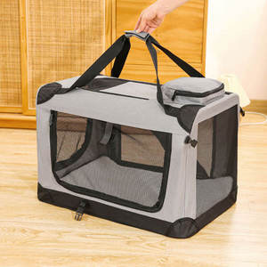Jaula de coche para mascotas de gran capacidad mediana, portador Oxford portátil, cierre de cremallera, nido transpirable para perros, jaula <span class=keywords><strong>plegable</strong></span> para perros para coche - Product Image 2