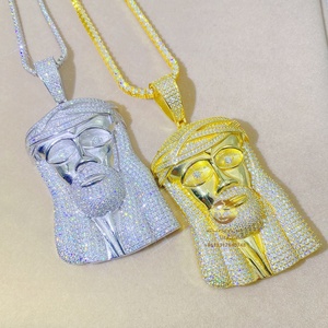 Prêt à être expédié, offre spéciale, buste bas hip hop xl pièce de jésus en argent grande pièce de jésus pendentif - Product Image 3