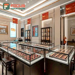 Vitrina de Pared de Alta Calidad con Iluminación LED para Joyería, Mueble de Exhibición de Vidrio y Madera, Moderno y Lujoso - Product Image 5