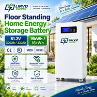 Batterie LIRVO 51.2V 300Ah 51.2v Lifepo4, pack de batteries hybride pour stockage d'énergie solaire, 15kWh, cellules 18650 pour stockage d'énergie domestique