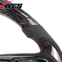 Volant Personnalisé en Fibre de Carbone Forgée Rouge Suède LED RPM pour Honda Civic Type R CRV XRV Accord 10e Génération 2016-2018