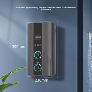 Chauffe-eau mural électrique instantané avec pompe à eau, petit modèle, chauffage rapide, affichage numérique, température constante, douche - Product Image 3