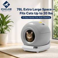 Chijie 78L Bac à litière pour chat extra large, intelligent, autonettoyant, avec application WiFi, en matériau PP, pour chats de grande taille, surveillance de la santé à distance