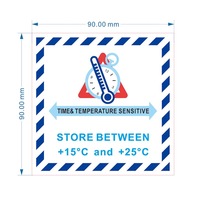 Étiquettes adhésives sensibles à la température pour avertissements d'expédition, autocollants pour la logistique de la chaîne du froid et les produits pharmaceutiques
