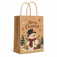 Sacs cadeaux de Noël en papier kraft avec logo personnalisé pour l'emballage de détail des petites entreprises et la reconnaissance des clients pendant les fêtes
