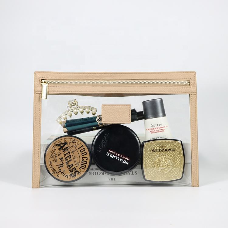 Personalizado couro claro PVC maquiagem saco portátil viagem zíper higiene  pessoal saco casamento dama de honra presentes transparentes sacos