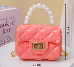 Mini Borsa da Donna, Borsetta Colorata, Borsa a Tracolla, Piccolo Portamonete per Ragazze, Borsetta con Perle per Bambine - Product Image 3