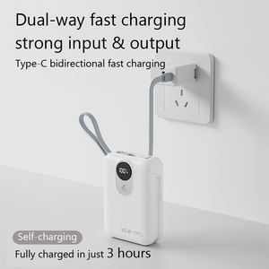 Batería Externa Portátil de Gran Capacidad, 20,000mAh, Carga Rápida PD 22.5W/35W/45W, con Cable Integrado y Pantalla Digital, en Oferta - Product Image 2