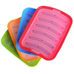 Thịt Xúc Xích ham hộp Silicone 6 Hot Dog hộp tự chế TỰ LÀM xúc xích khuôn bé thực phẩm bổ sung bánh nướng khuôn