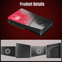 Façades en ABS dur Plaques de protection de remplacement séparées antichoc avec évent de refroidissement pour PS5 Slim Console Disc Edition
