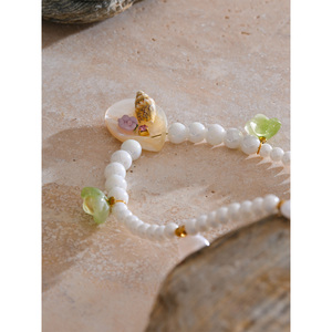 JINYOU Collar de Joyería para Mujer, Colgante de Concha de Perla de Barak Simulada, Flor Esmaltada, Verano, 592 - Product Image 5