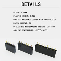 Konektor PCB Soket Strip Baris Tunggal 40P 2/3/4/5/6/7/8/9Pin 180 Derajat 2.54mm DIP Berg Stick Plastik Header Kustom Wanita