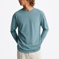 Haut de sport pour homme à manches longues, col rond, coupe ajustée, extensible, personnalisé, anti-humidité, léger, pour l'entraînement et le fitness