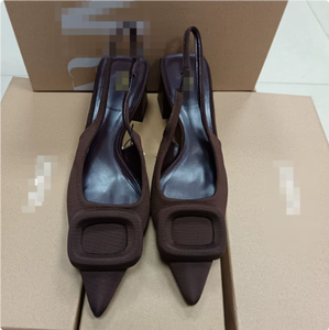 ZA * Marca Zapatos de mujer Tacones medios cortos Sandalias puntiagudas Slingback Bombas de tacón de moda Mujeres Sexy Tacones finos Sandalias Zapatos - Product Image 4