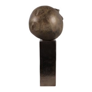 Scultura artistica a forma di testa sorridente su piedistallo, decorazione moderna per la casa, per soggiorno, tavolino da caffè. - Product Image 3
