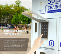 Casier de recharge solaire extérieur pour appareils mobiles avec panneau solaire 60W, armoire de recharge solaire en libre-service pour événements sportifs