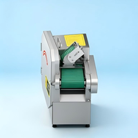 Automatische elektrische snijmachine voor groenten, speciaal voor lente-uien, prei en selderij, professionele uitvoering.
