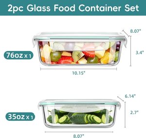 ชุดภาชนะเก็บอาหารแก้วบอโรซิลิเกตทรงสูง6ชิ้นได้รับการรับรองจาก LFGB ปลอดภัยต่อไมโครเวฟ - Product Image 2