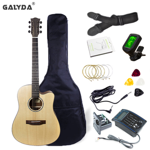 Ensemble de guitare acoustique EQ, vente en gros d'usine, comprenant un sac de transport, un micro, un accordeur, un capo et des accessoires - Product Image 1
