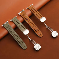 Tali Jam Tangan Sport Loop Premium Mifa Kulit Asli Magnetik Stainless Steel 42mm dengan Gesper Lipat Lembut Tahan Air