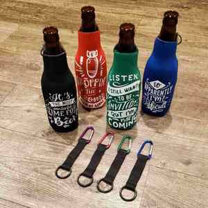 Summer Beer Bottle Insulator Sleeve with Zipper Neoprene Insulated <b>Jackets</b> Beer Bottle Sleeves Party Favors Wedding Birthday - Product Image 5