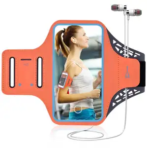 Phone Armband Sport Running Exercise Gym Case with Key Holder & Card Slot,Fingerprint Sensor Access Supported and Sweat-Proof