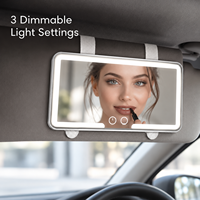 Cermin Rias Visor Mobil OEM ODM Dapat Diredupkan Dengan Lampu, Baterai Isi Ulang, Dudukan Universal untuk Penggunaan Perjalanan Truk