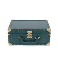 Boîte de rangement pour bijoux en cuir PU haut de gamme, avec poignée, boîte à montres, boîte à bijoux de voyage personnalisée