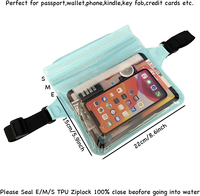 Sac banane étanche avec fermeture éclair, écran tactile transparent, sacs pour téléphone portable, sangle de taille réglable, voyage, plage, natation, bateau