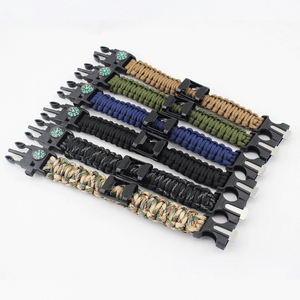 Montre tactique de survie en <span class=keywords><strong>paracorde</strong></span> pour l'extérieur ajustable, accessoires, fermoir à boucle avec couteau pour boucle - Product Image 6