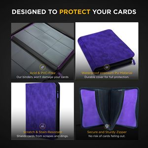 Classeur de qualité supérieure à 9 poches avec fermeture à glissière pour 504 cartes Pochettes à chargement latéral pour les jeux de cartes à collectionner TCG <span class=keywords><strong>Exo</strong></span>-Tec Album Material - Product Image 5