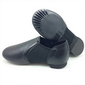 Chaussures de jazz Newprean Arch extensibles et élastiques avec empeigne en cuir véritable, doublure en coton, semelle extérieure en caoutchouc pour unisexe - Product Image 1