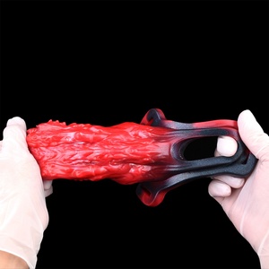 Funda de silicona suave con diseño de monstruo de fantasía para pene, funda vibradora extensora de pene, juguetes sexuales al por mayor para parejas - Product Image 6