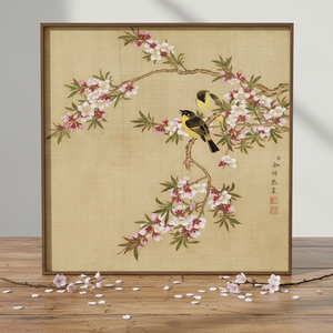 <span class=keywords><strong>Reproduction</strong></span> de niveau muséal de peinture florale chinoise traditionnelle, technologie numérique haute définition, toile en aluminium - Product Image 1