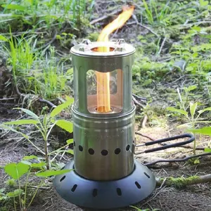 Wood Burning Camp Stoves Picnic BBQ Cooker/mini Potable Folding Stainless Steel Backpacking pellet Stove