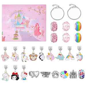 2025 Trendy Silver Titanium Christmas <b>Blind</b> <b>Adjustable</b> Bracelet Fashion Jewelry Set Charms Women's Gift for Jewelry Making Toys - Product Image 5