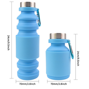 550ml BPA Free Silicone <b>Collapsible</b> <b>Water</b> <b>Bottle</b> Leakproof Reusable Eco-Friendly for Outdoor Sports Gym Camping Travel - Product Image 3
