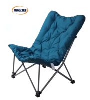 Chaise Saucer Pliante Rembourrée en Métal de Haute Qualité pour Extérieur, Confortable, Idéale pour le Camping, le Jardin, le Balcon, le Salon et la Cour