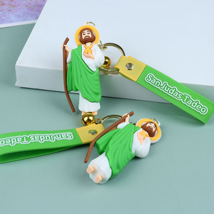 Porte-clés en caoutchouc Enfants Cartoon San Judas Tadeo Porte-clés Enfants Protection Sac St.<span class=keywords><strong>Juda</strong></span> Porte-clés Catholique - Product Image 4
