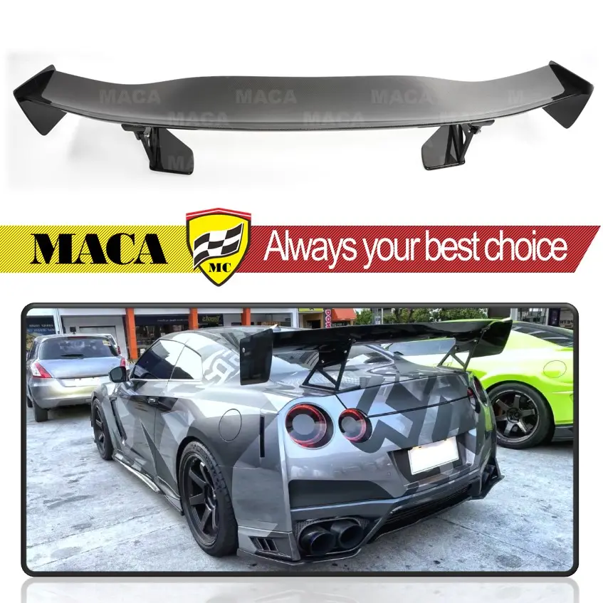 Premium Carbon Fiber APR Style GT Rear Spoiler Hight Wing For NISSAN R35 GTR Aerodynamic Performance Kit 2008-2016