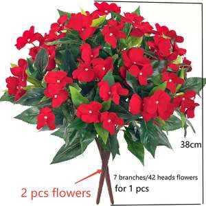 Plante artificielle en soie faite à la main, haute fidélité, originale, à 7 branches, style bonsaï, pour décoration intérieure - Product Image 5