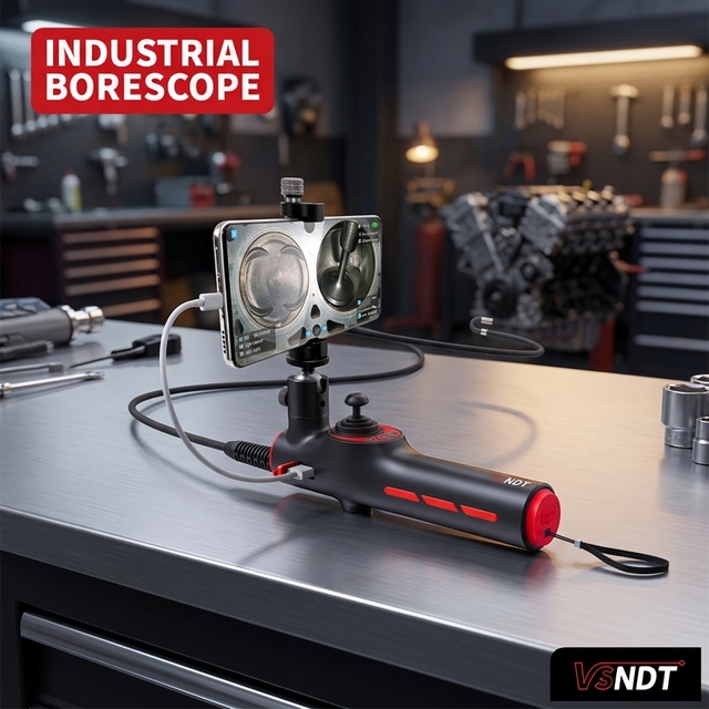 6mm 360° Articulating Industrial Borescope Endoscope IP67 Waterproof Portable Video Inspection Camera for Automotive Maintenance