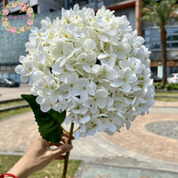Bunga Hydrangea Buatan Besar Warna Putih Hijau Diameter 30cm Grosir untuk Dekorasi Pernikahan