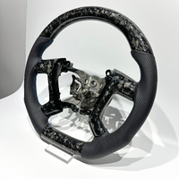 Volante de Fibra de Carbono Forjado Plateado para Chevrolet Silverado con Cuero Perforado, Envío Directo, Nuevo Diseño