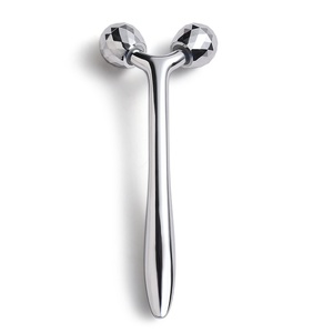 Custom Logo Mini Portable Manual <b>Metal</b> Handle Skincare 3D Eye Cream Massage <b>Roller</b> Sticks - Product Image 1