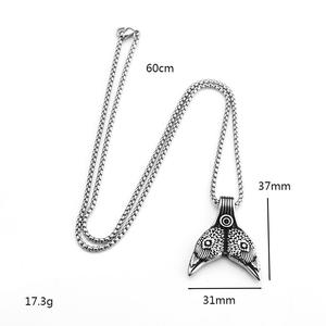 Colgante de cuervo de acero inoxidable estilo vikingo de doble cara, estilo nórdico retro, para collar, regalo, joyería - Product Image 5
